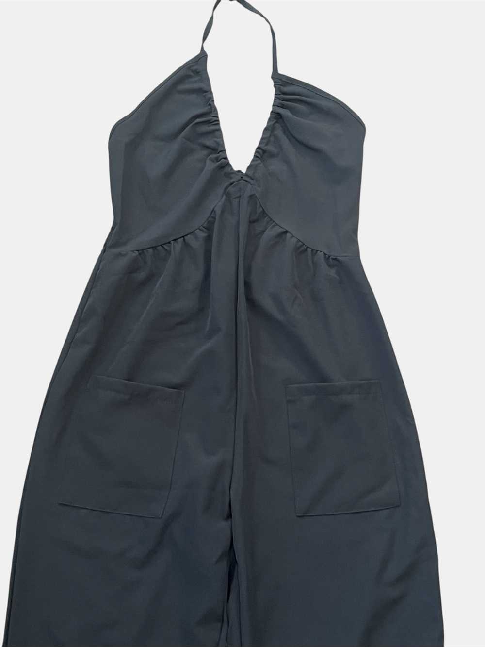 Black Halter Jumpsuit with Pockets - Picture 7 of 12